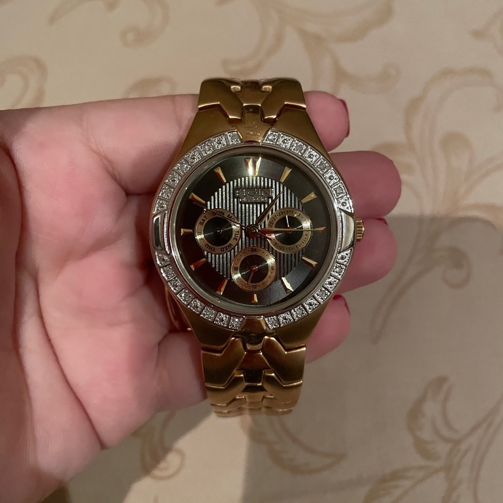 Elgin Diamond Watch Gold